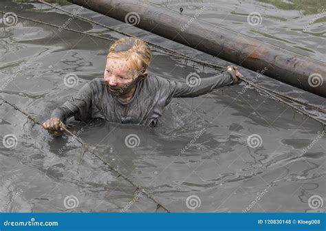 Child Girl Mud Race Biddinghuizen Editorial Stock Photo - Image of ...