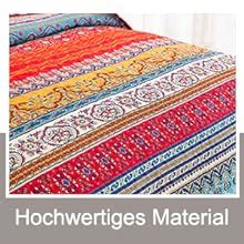 WONGS BEDDING Tagesdecke 240x260 cm Bettüberwurf Boho Stil Steppdecke