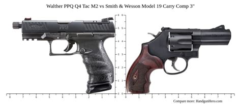 Walther PPQ Q4 Tac M2 Vs Smith Wesson Model 19 Carry Comp 3 Size