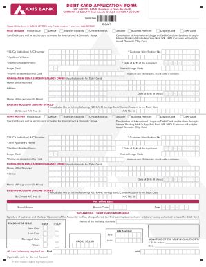 Fillable Online Debit Card Application FormDebit CardIdentity Document ...