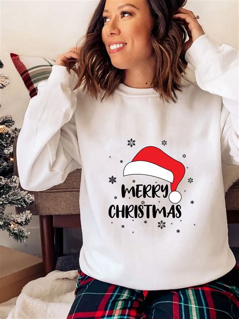 Christmas Sweatshirt For Women Merry Christmas Sweatshirt Etsy