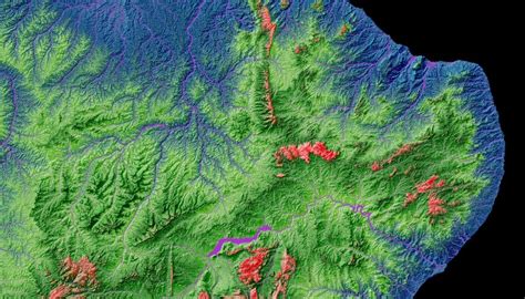 Elevation Map Of Brazil High Resolution Digital Print Map Etsy