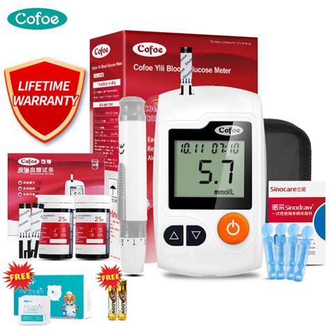 Cofoe Yice Blood Glucose Meter With Pcs Test Strips Pcs Lancets