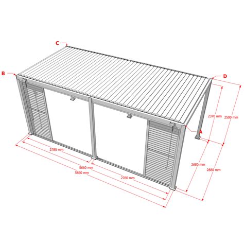 DreamGarden Pergola Lamellenwand Genua 6 m Schiebewand Weiß Sichtschutz