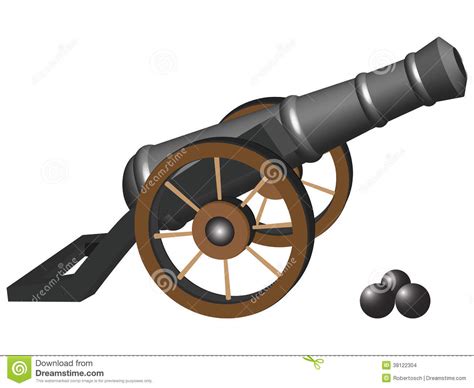 Ancient Cannon With Cannon Balls Artillery Gun Old Cannon Flat D