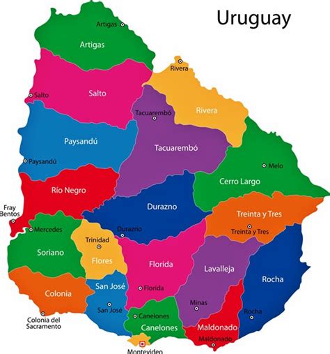 Uruguay Map Of Regions And Provinces Orangesmile