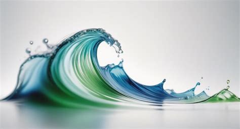 Premium Photo Elegance In Motion Blue And Green Wave Design Element