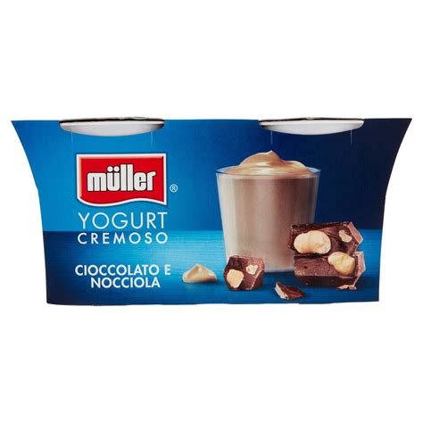 YOGURT CREMOSO GUSTO CIOCCOLATO E NOCCIOLA MÜLLER GR 125 X 2 PZ l