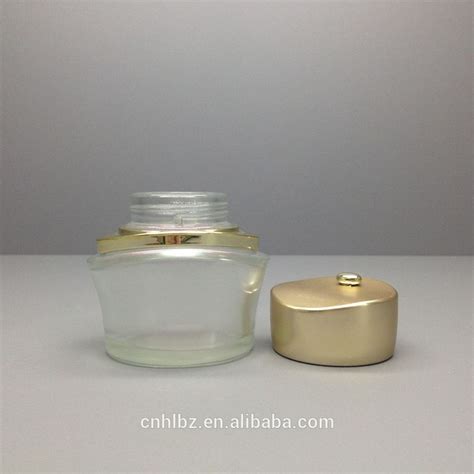 OEM White Frosted Cosmetic Packaging Glass Bottles And Jars With Cap