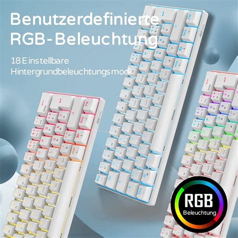 RK Royal Kludge RK61 60 Wireless White LEDs RGB Hot Swap RK RED USB Bluetooth DE Price