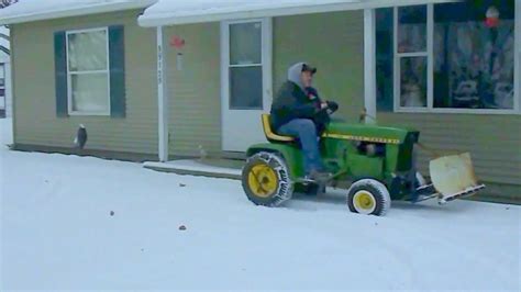 Plowing Snow With John Deere 110 Tractor And Plow Youtube