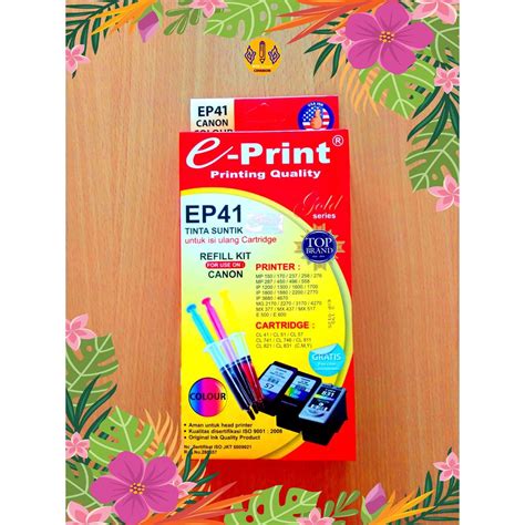 Jual Tinta Suntik Warna E Print Refill Kit Gold Canon EP41 Color