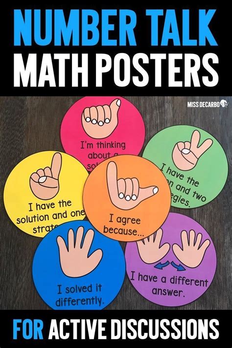 Number Talk Math Posters These Number Talk Hand Signal Posters Can Be Used During Math