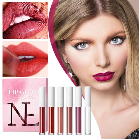 Matte Liquid Lipstick With Lip Plumper Makeup Set Velvety Long Lasting