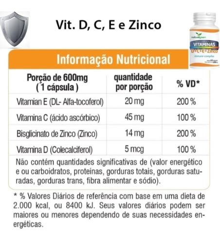 Vitaminas D C E Zinco Immune Complex Natural Green C Psulas Cheap