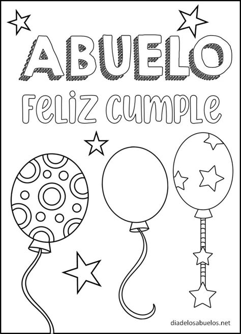 Tarjetas De Cumpleaños Para Colorear Para El Abuelo Día De Los Abuelos