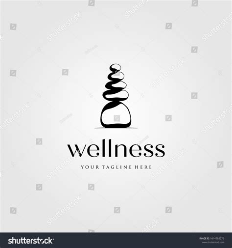 Stone Rock Balancing Logo Spa Wellness Stock Vector Royalty Free