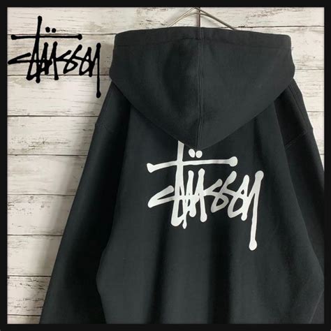 41％割引ブラック系l★決算特価商品★ 【即完売モデル】stussy ステューシー バックプリント 入手困難 パーカー パーカー トップス