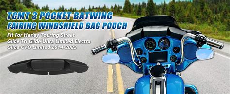 Amazon TCMT 3 Pocket Batwing Fairing Windshield Bag Pouch Fit For