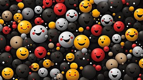 Premium Ai Image Many Smiley Faces Are Arranged Together On A Black