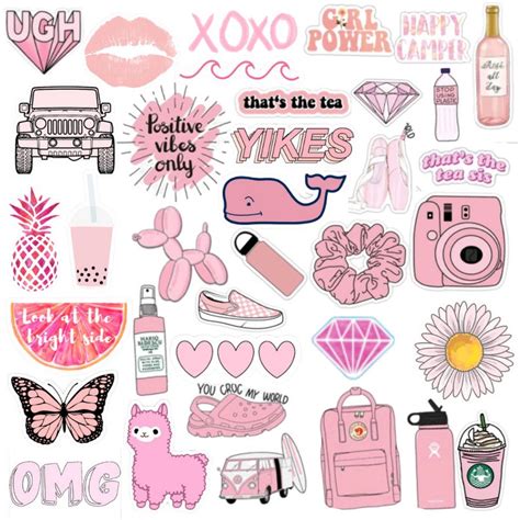 Cute Pink Vsco Stickers Packs For Etsy