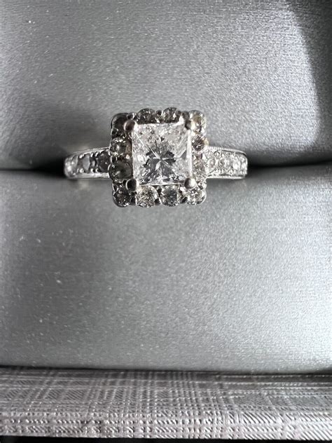 Princess Cut 1 Ct 14k White Gold Engagement Ring Size 75 Us Ebay