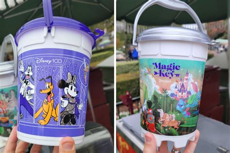 New Disney100 Standard and Magic Key Holder Exclusive Popcorn Buckets Arrive at Disneyland ...