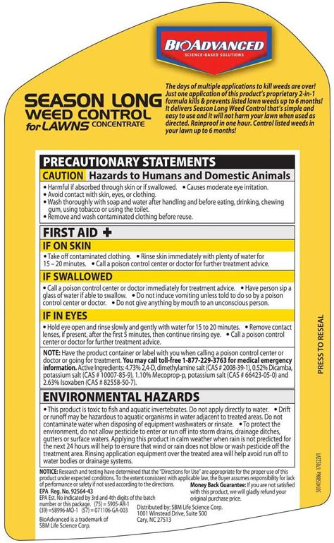 Bayer Advanced 704050 Season Long Weed Control For Lawn Concentrate 29
