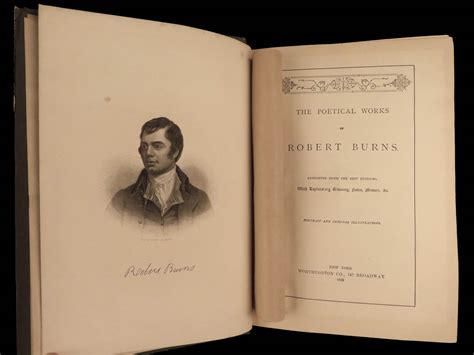 The Poetical Works Of Robert Burns By Burns Robert Near Fine