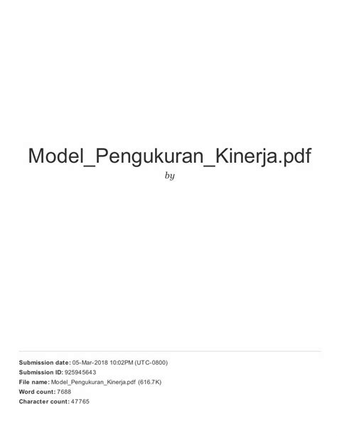 Pdf Model Pengukuran Kinerja Dokumen Tips