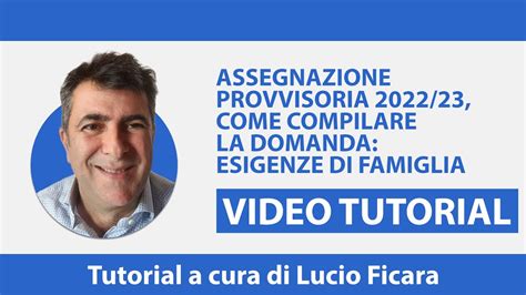 Assegnazione Provvisoria Come Compilare La Domanda Video