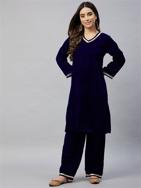 Velvet Kurta Set Buy Women Velvet Kurta Set Online In India Inweave