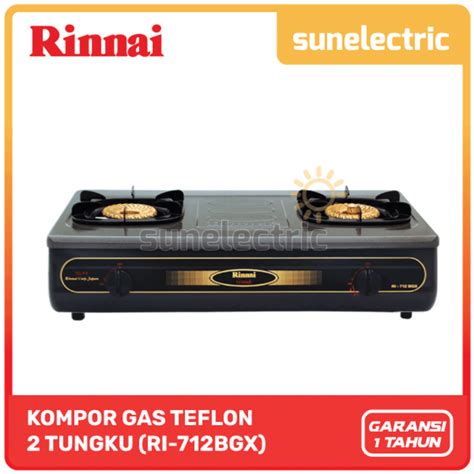 Jual Rinnai RI 712BGX Kompor Gas Stove Teflon 2 Tungku RI 712 BGX