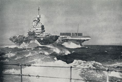 HMS Formidable at sea with crash barrier erected.[4803x3245] : r ...