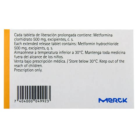 Comprar Glisulin Xr Merck 500 Mg Precio Indicado Por Unidad Walmart