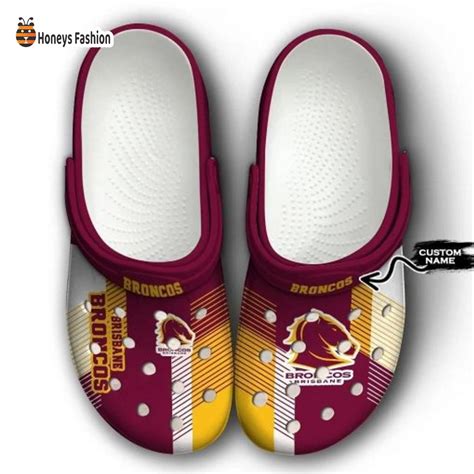 Brisbane Broncos NRL Custom Name Crocs Crocband Honeysfashion