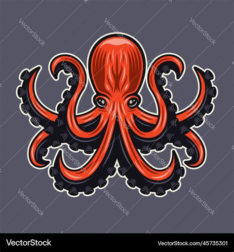 Octopus colored isolated Royalty Free Vector Image