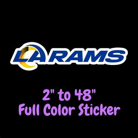 Los Angeles Rams Full Color Vinyl Sticker Custom Size Biggest Decal