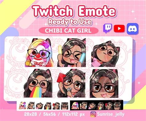 Twitch Emotes Pack Youtube Wave Tan Skin Black Hair Brown Eyes Twitch Emotes Glasses Discord