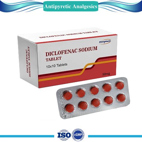 Diclofenac Sodium Tablets 50mg 10X10 S Box Western Medicines GMP