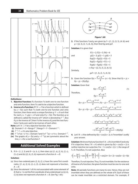 Mathematics Problem Book For Jee Chapter 1 Sets Relations And Functions Pdf Function