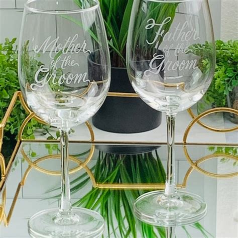 Mother Of The Bride And Groom Wine Glasses Personalized With Etsy