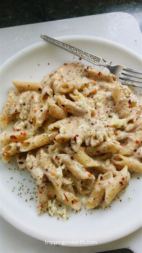 Penne Pasta With Alfredo Sauce Extremely Creamy Tripping On Earth