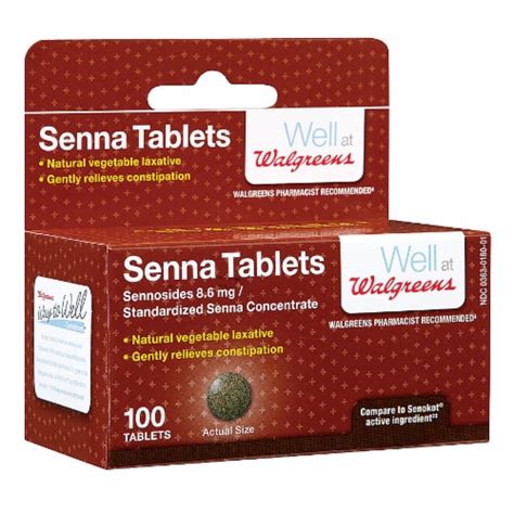 Walgreens Senna Natural Vegetable Laxative Tablets 100 Ct Kroger