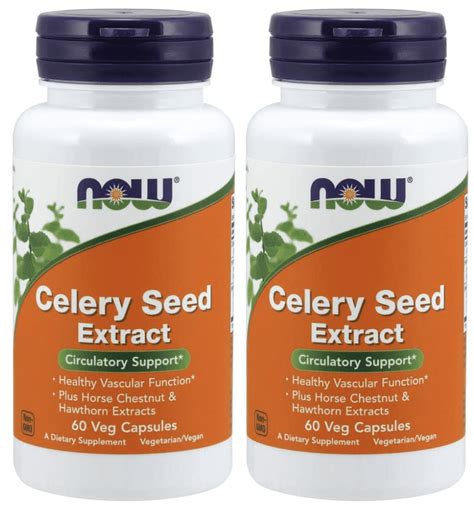 Now Foods Celery Seed Extract 60 Vegetable Capsule 2 Packs