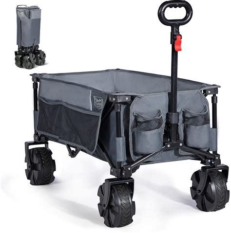 Timber Ridge Folding Festival Trolley Cart Big Wheels 100kg Capacity