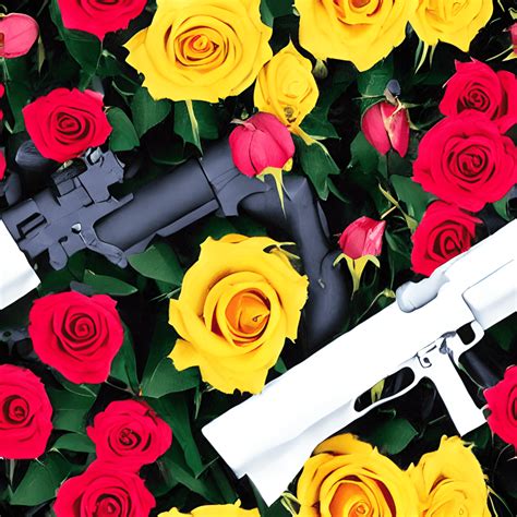 Guns and Roses Pattern · Creative Fabrica