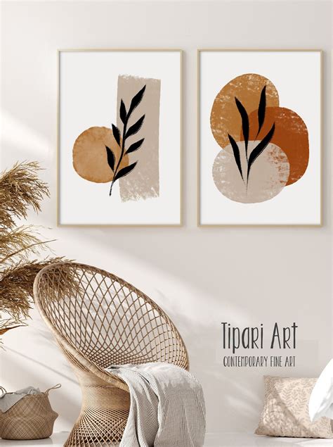 Abstract Botanical Print Set Neutral Wall Art Minimalist Etsy In 2021