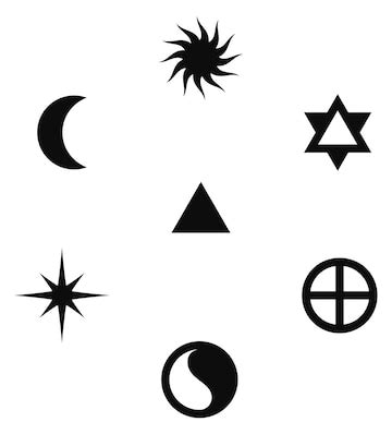 Premium Vector | Esoteric signs Magic sacred solar lunar symbols