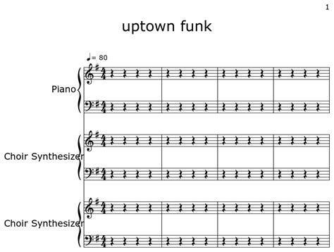 uptown funk - Sheet music for Piano, Choir Synthesizer